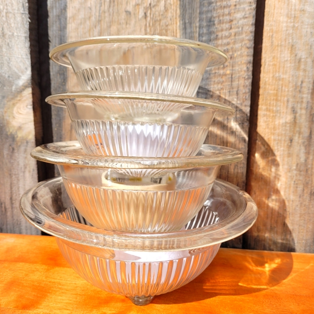 Vintage Glass Mixing and Serving Bowls